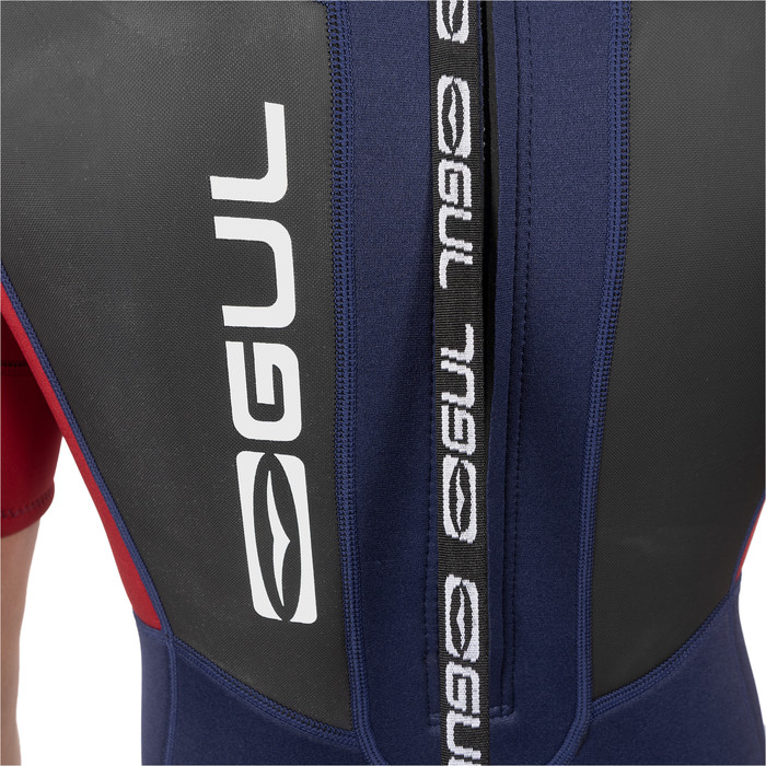 2024 Gul Hombres Response 3/2mm Back Zip Shorty Neopreno RE3319-C1 - Navy / Red